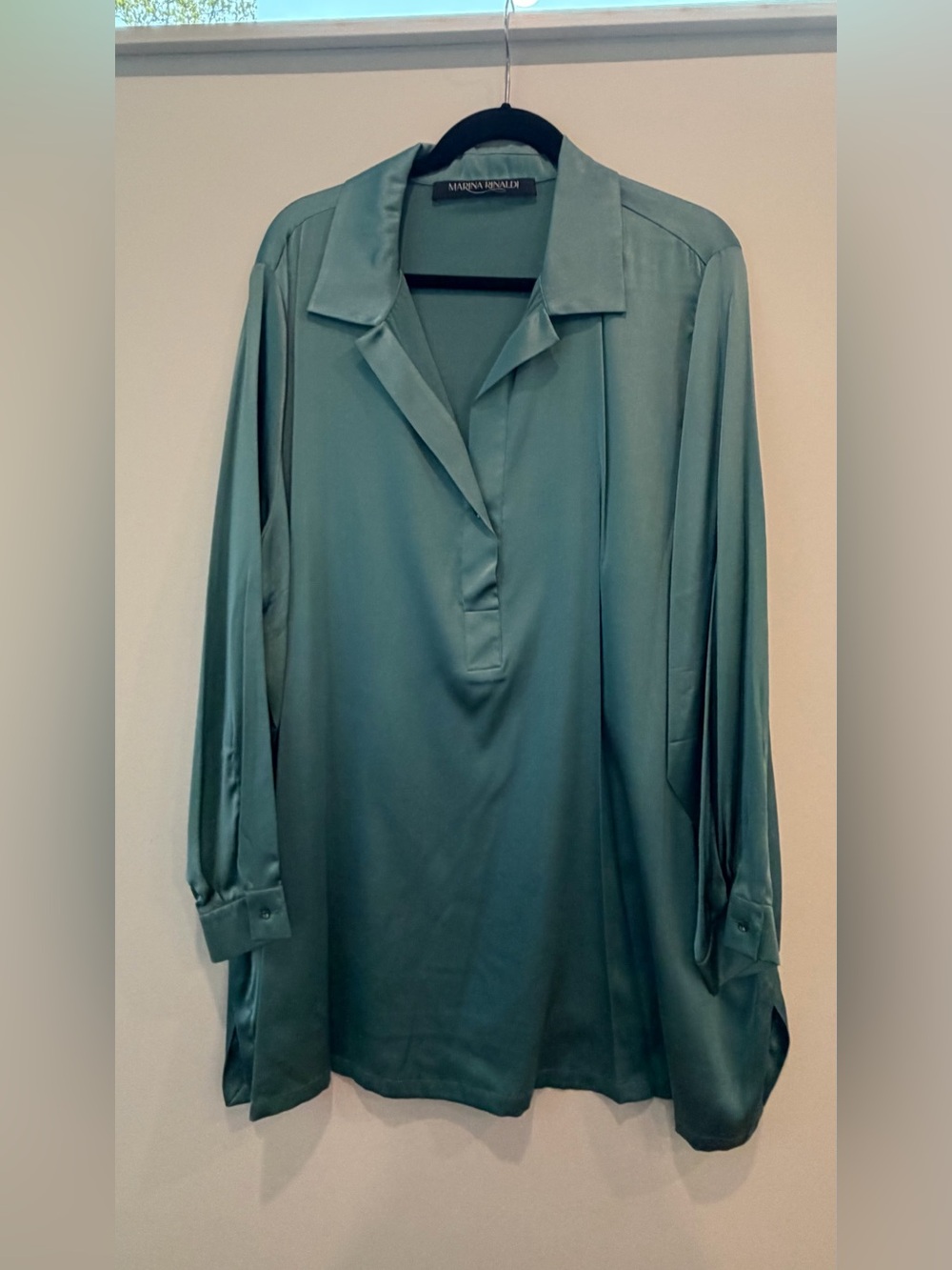 Marina Rinaldi Teal Silk Long Sleeve Tunic